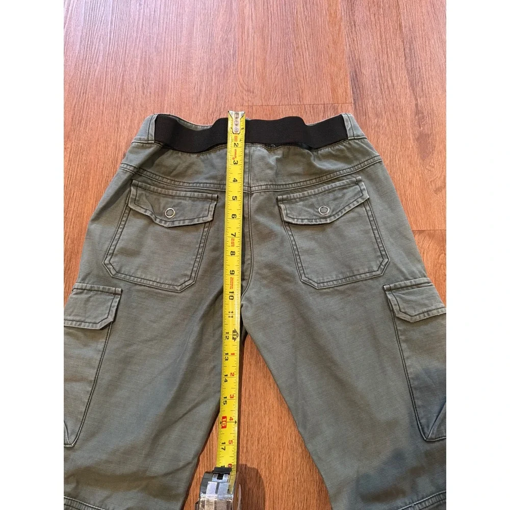 Free People Women Sage Green Cargo Pants Wide Leg Utility Trousers Size 4